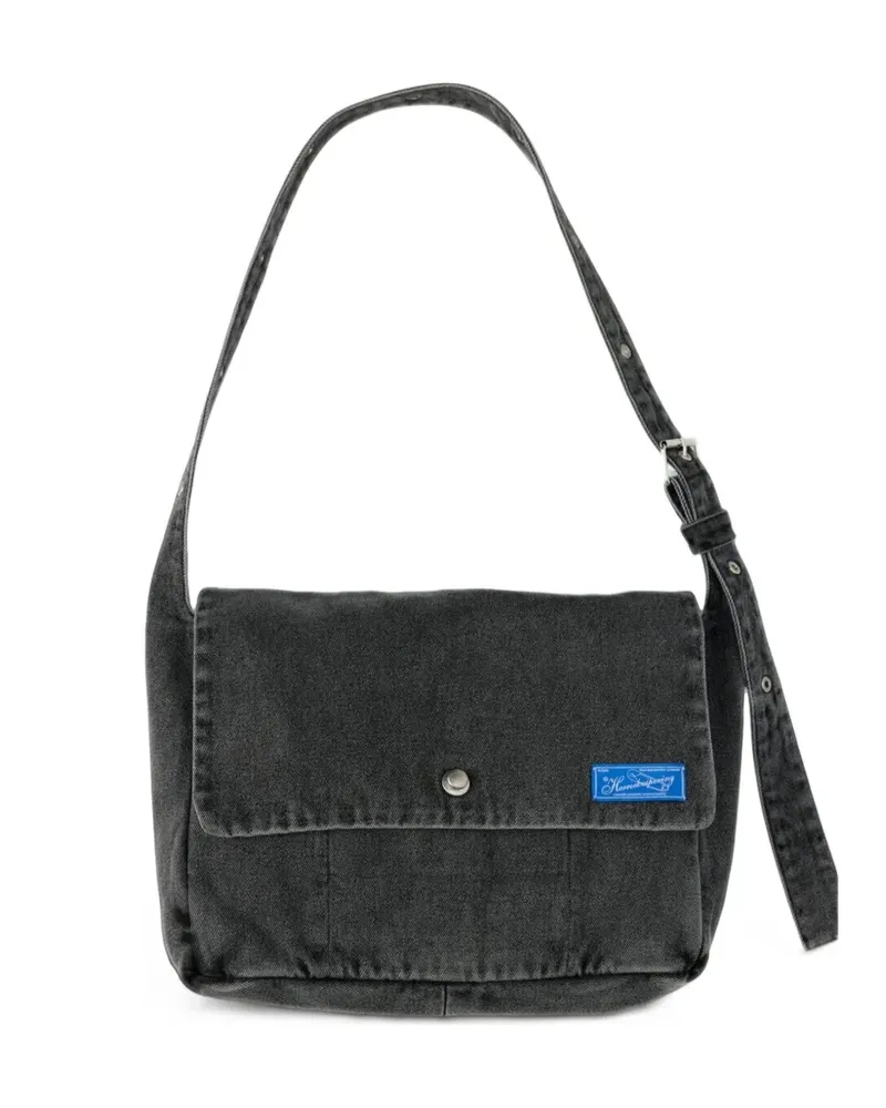 Mfpen Kuriertasche mit Stone-Wash-Effekt - Grau Grau