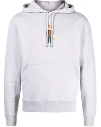 Kitsuné Melierter Hoodie mit Fuchs-Print Grau