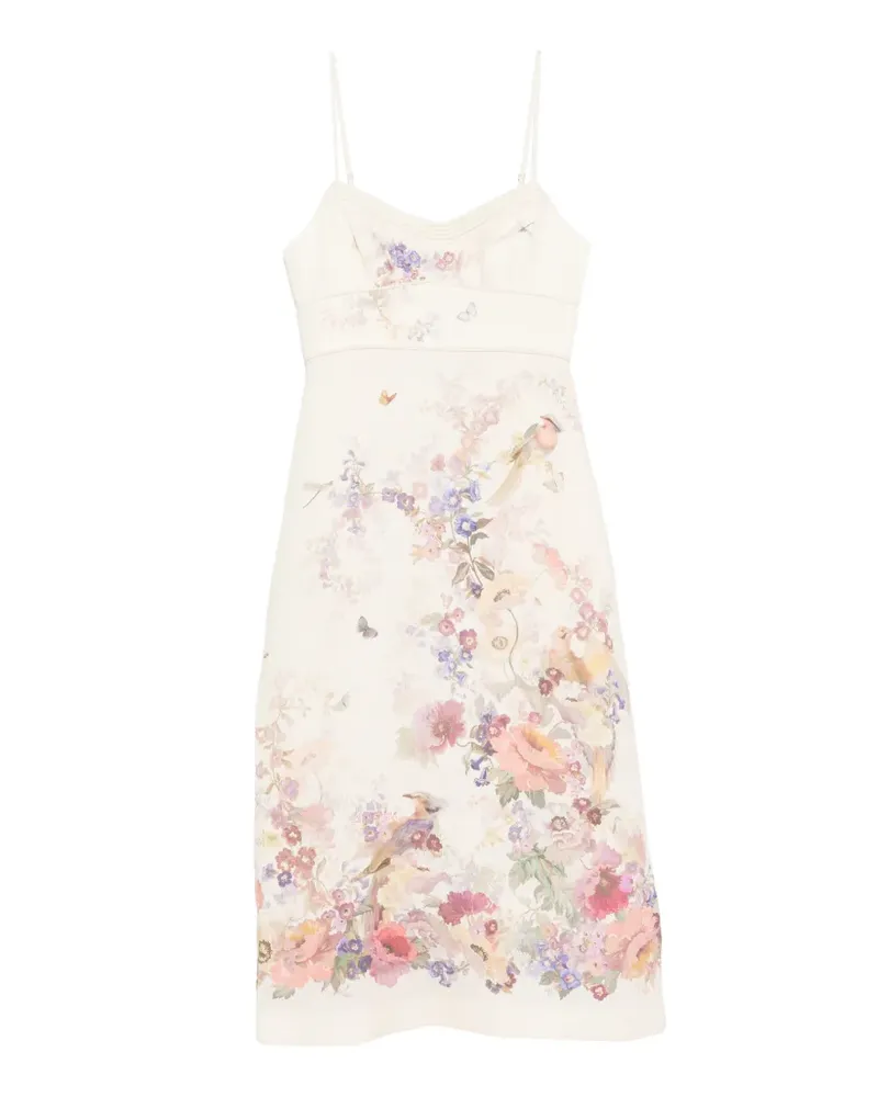 Zimmermann floral-print midi dress - Nude Nude