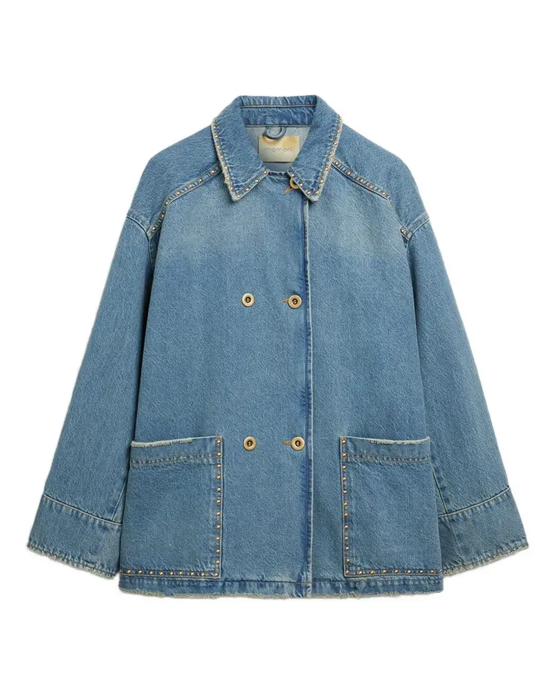 Momoni stud-embellished double-breasted jacket - Blau Blau