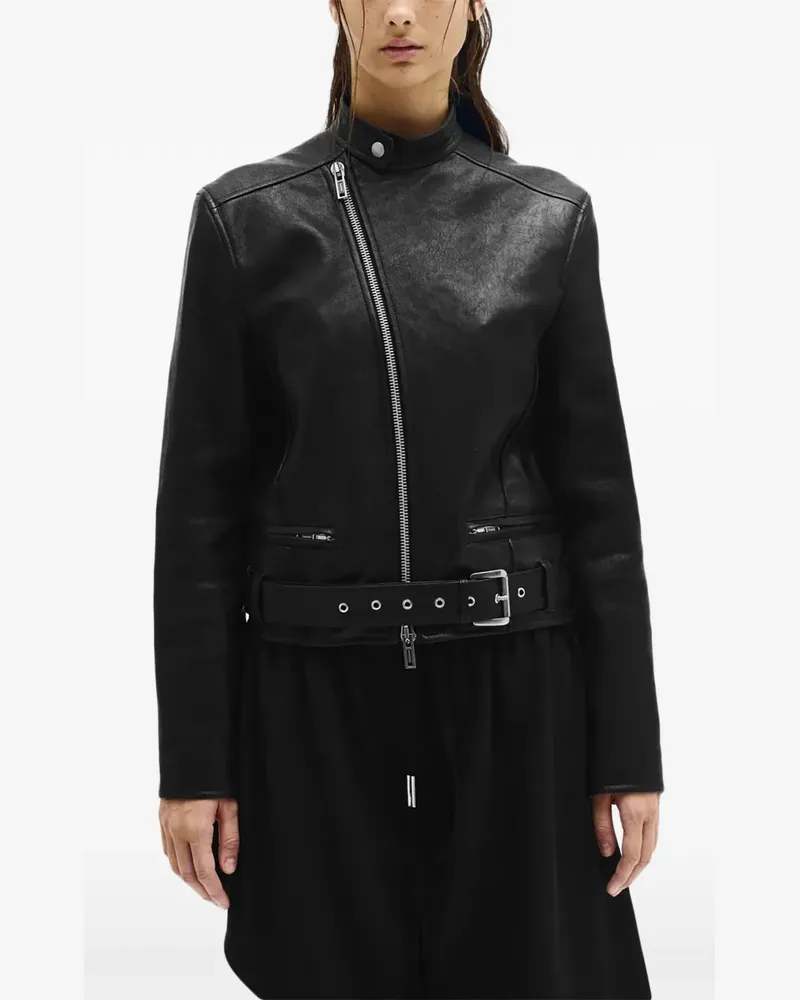 Ann Demeulemeester Ikra Bikerjacke - Schwarz Schwarz