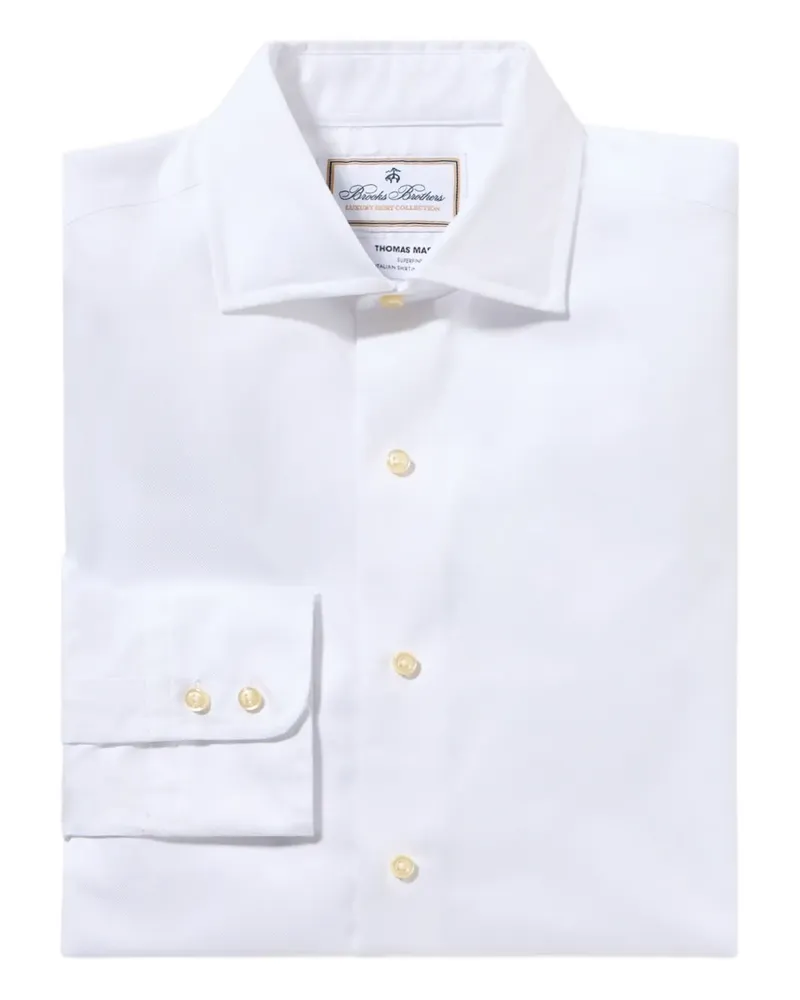 Brooks Brothers x Thomas Mason Hemd mit Spreizkragen - Weiß Weiß