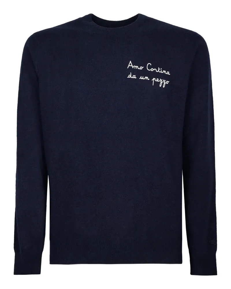 MC2 Saint Barth Bestickter Pullover mit Rundhalsausschnitt - Blau Blau