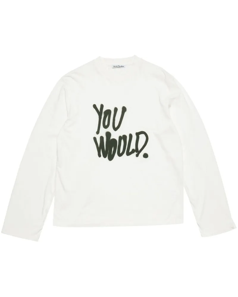 Acne Studios T-Shirt mit Print - Weiß Weiß