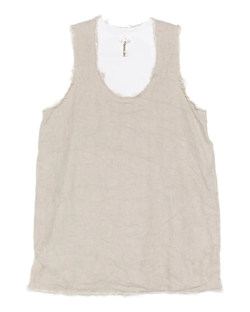 Comme des Garçons frayed-edge sleeveless top - Nude Nude