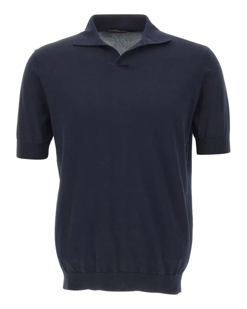 Filippo de Laurentiis ribbed-hem V-neck top - Blau Blau