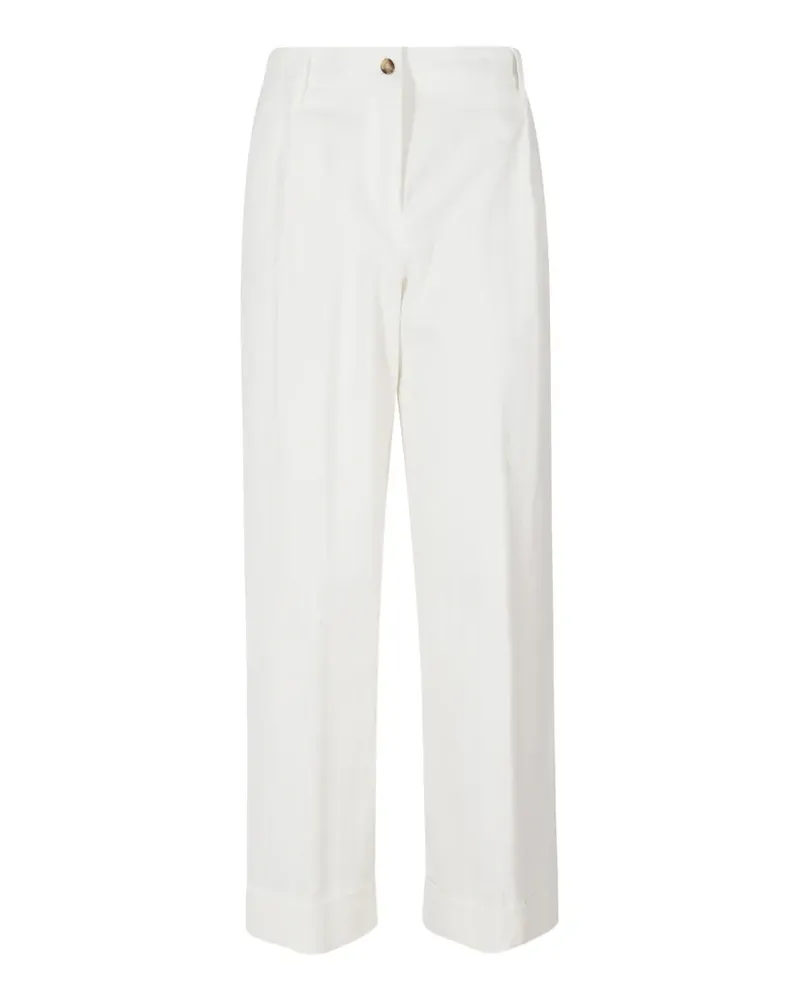 KILTIE Plissierte Hose mit Umschlag - Weiß Weiß
