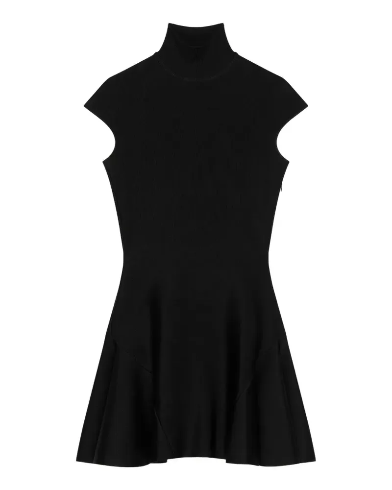 Givenchy Geripptes Minikleid mit ausgestelltem Rock - Schwarz Schwarz