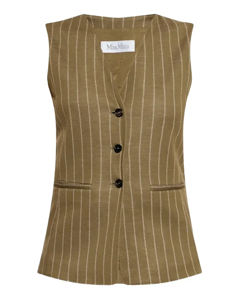 Max Mara pinstripe-print button-up waistcoat - Grün Grün