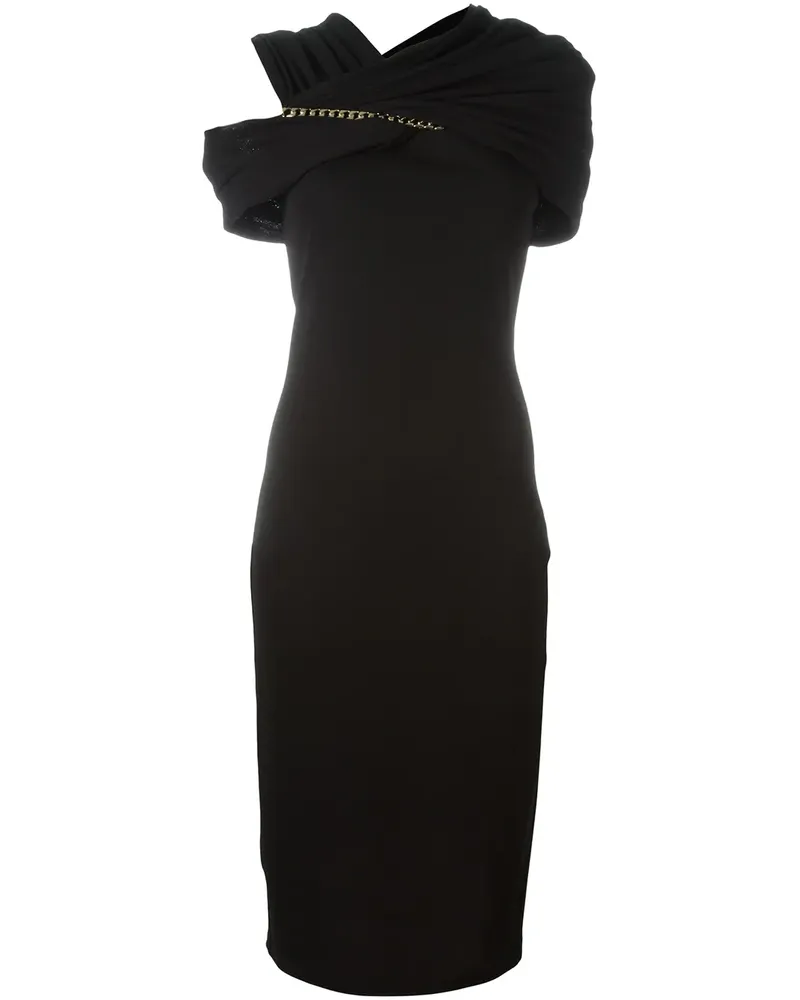 Givenchy Asymmetrisches Wickelkleid - Schwarz Schwarz