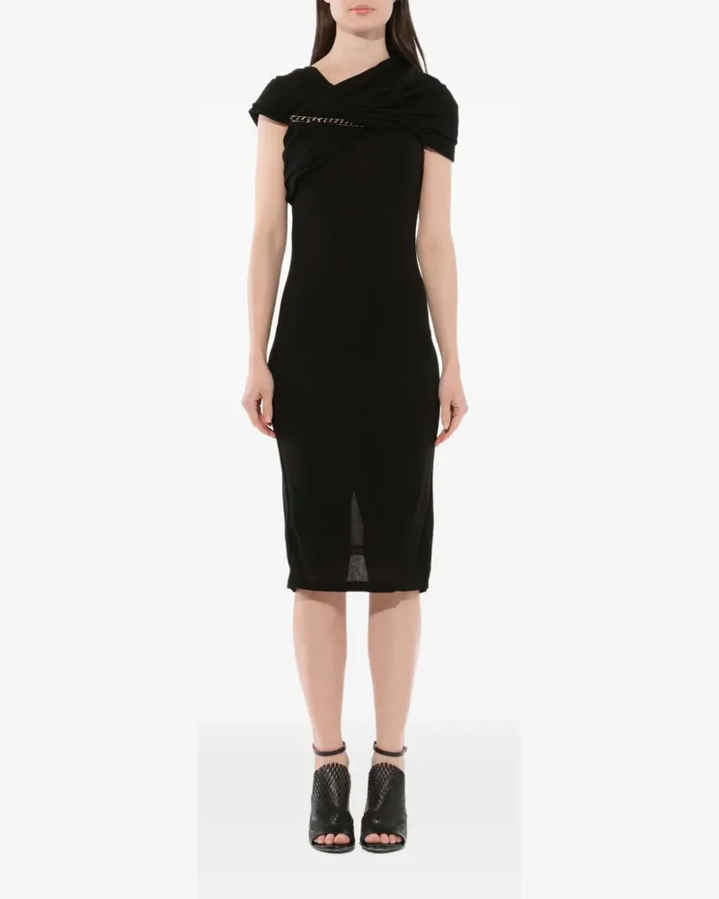Givenchy Asymmetrisches Wickelkleid - Schwarz Schwarz