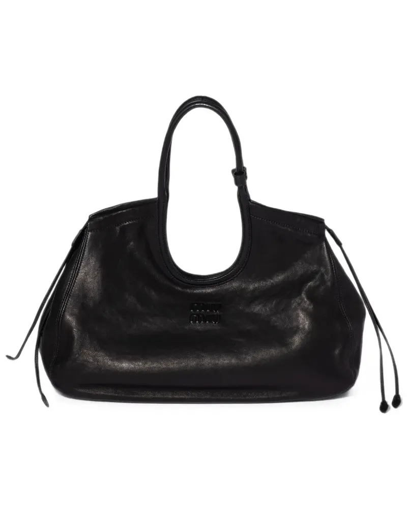 Miu Miu Ivy Tote Bag aus Nappaleder - Schwarz Schwarz