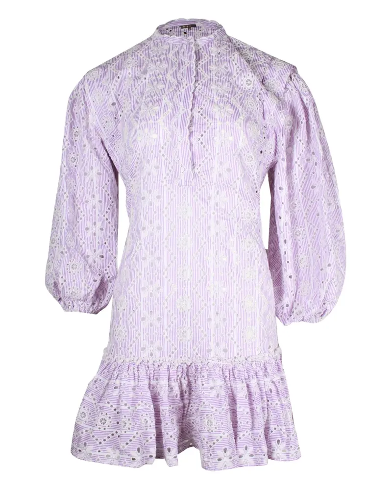 Maje Minikleid mit Lochstickerei - Violett Violett