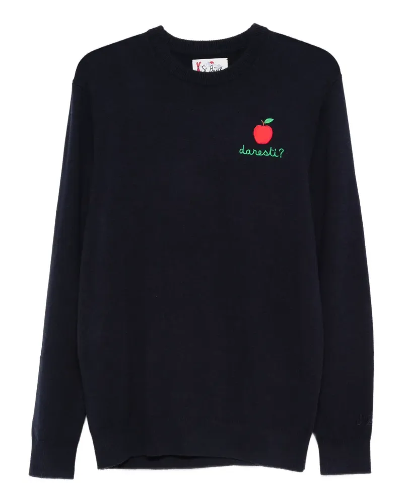 MC2 Saint Barth Pullover mit Apfelstickerei - Blau Blau