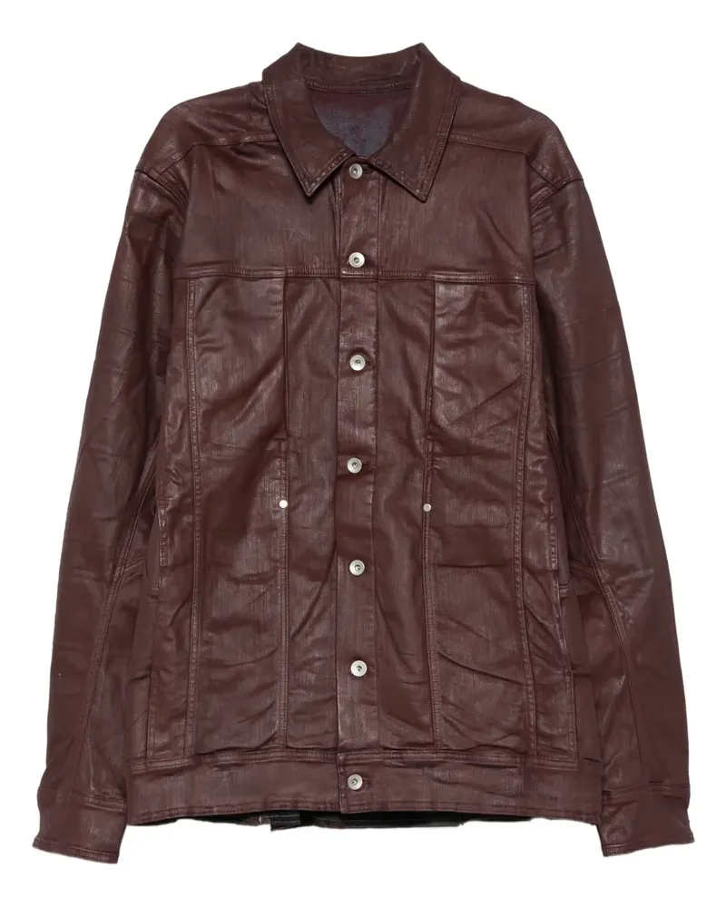 DRKSHDW by Rick Owens Gewachste Hemdjacke mit Knopfverschluss - Rot Rot