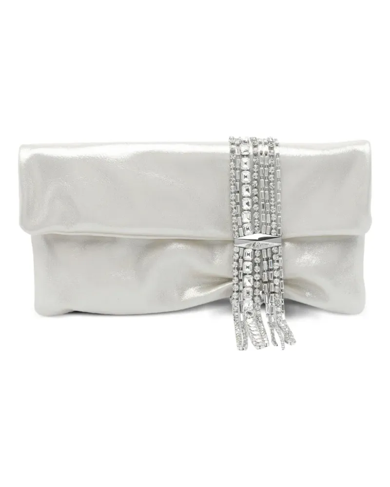 Jimmy Choo Mittelgroße Zandra Clutch mit Kristallen - Nude Nude