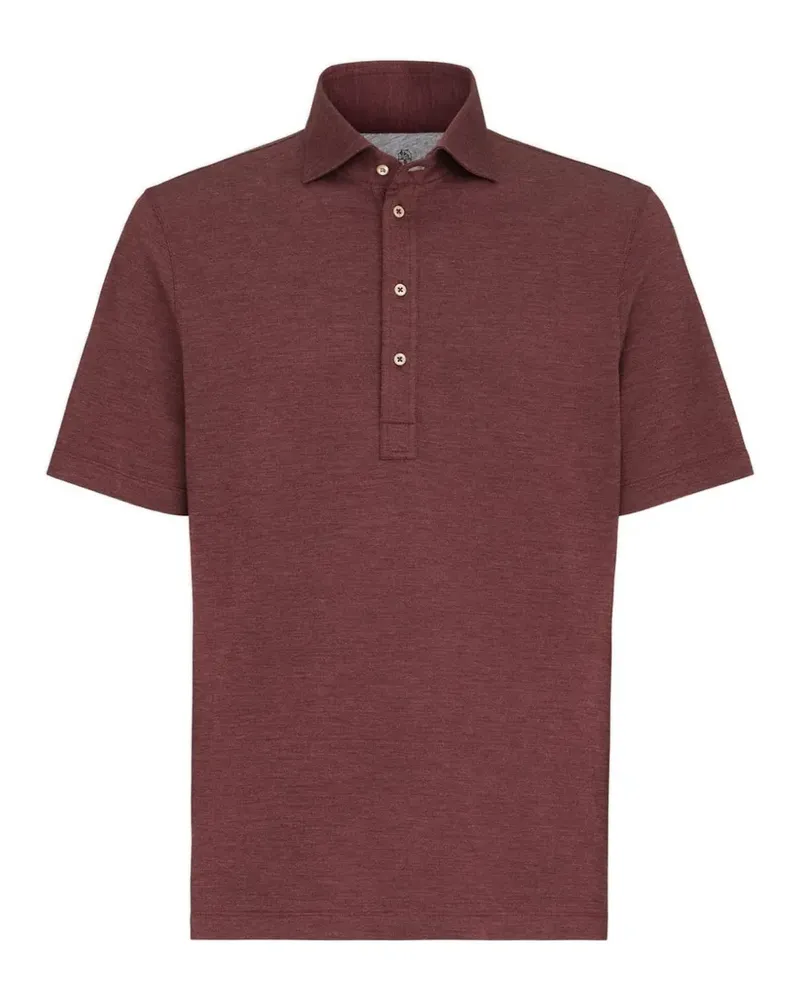 Brunello Cucinelli Poloshirt aus Schurwolle, Seide und Baumwollpiqué - Rot Rot