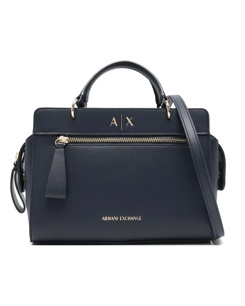 Armani Exchange Satchel-Tasche mit Reißverschluss - Blau Blau