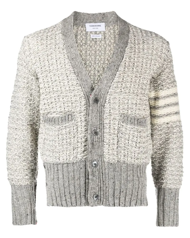 Thom Browne Melierter Cardigan mit Streifen - Grau Grau