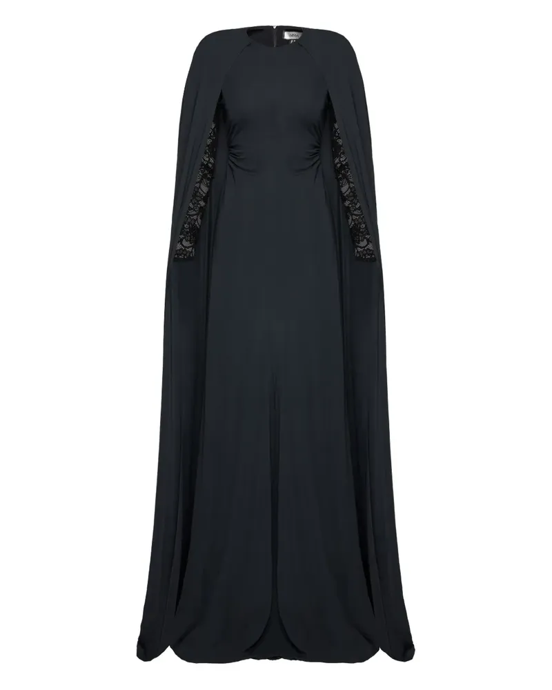 NISSA lace cape maxi dress - Schwarz Schwarz