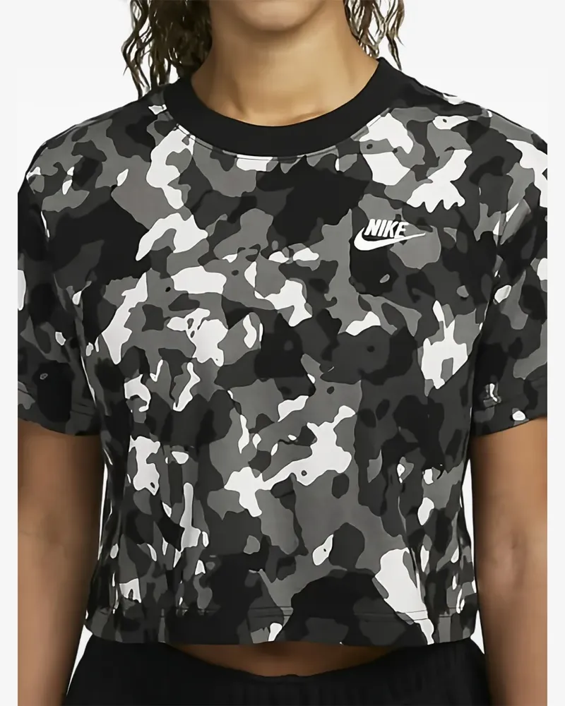 Nike T-Shirt mit Camouflage-Print - Schwarz Schwarz