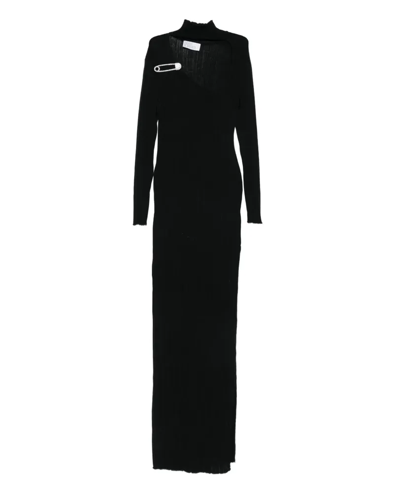 Giuseppe di Morabito Geripptes Kleid mit Sicherheitsnadel - Schwarz Schwarz