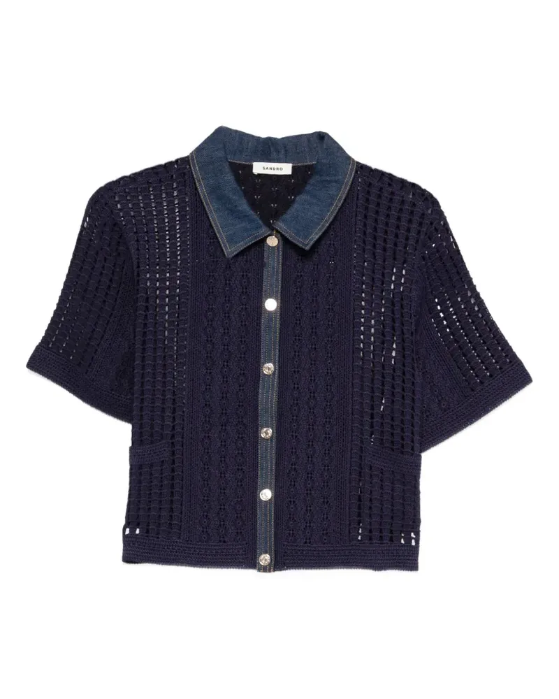 Sandro Hemd mit offenem Kragen - Blau Blau