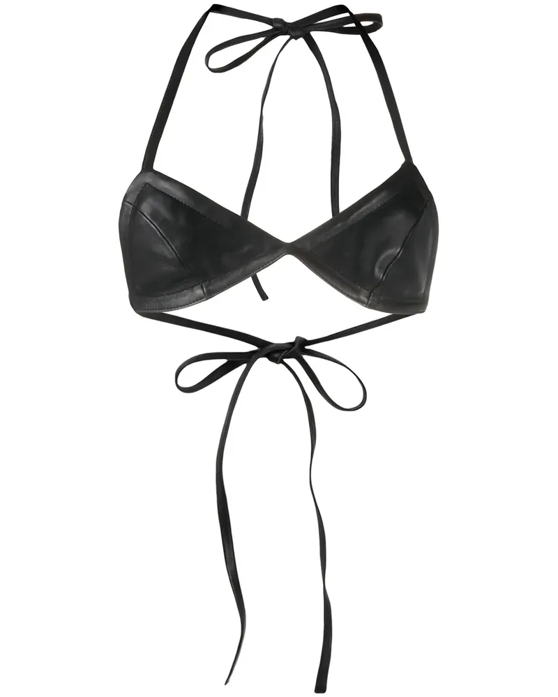 OFF-WHITE Triangel-Top aus Leder - Schwarz Schwarz