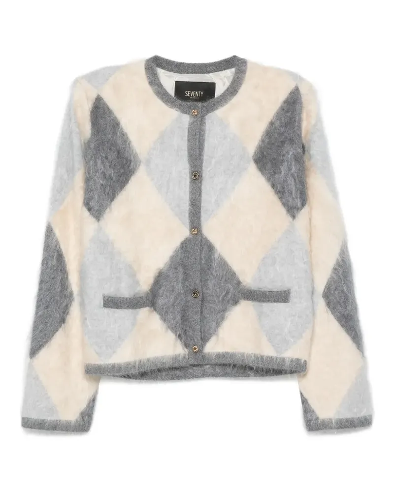 Seventy Gebürsteter Cardigan mit Argyle-Muster - Nude Nude