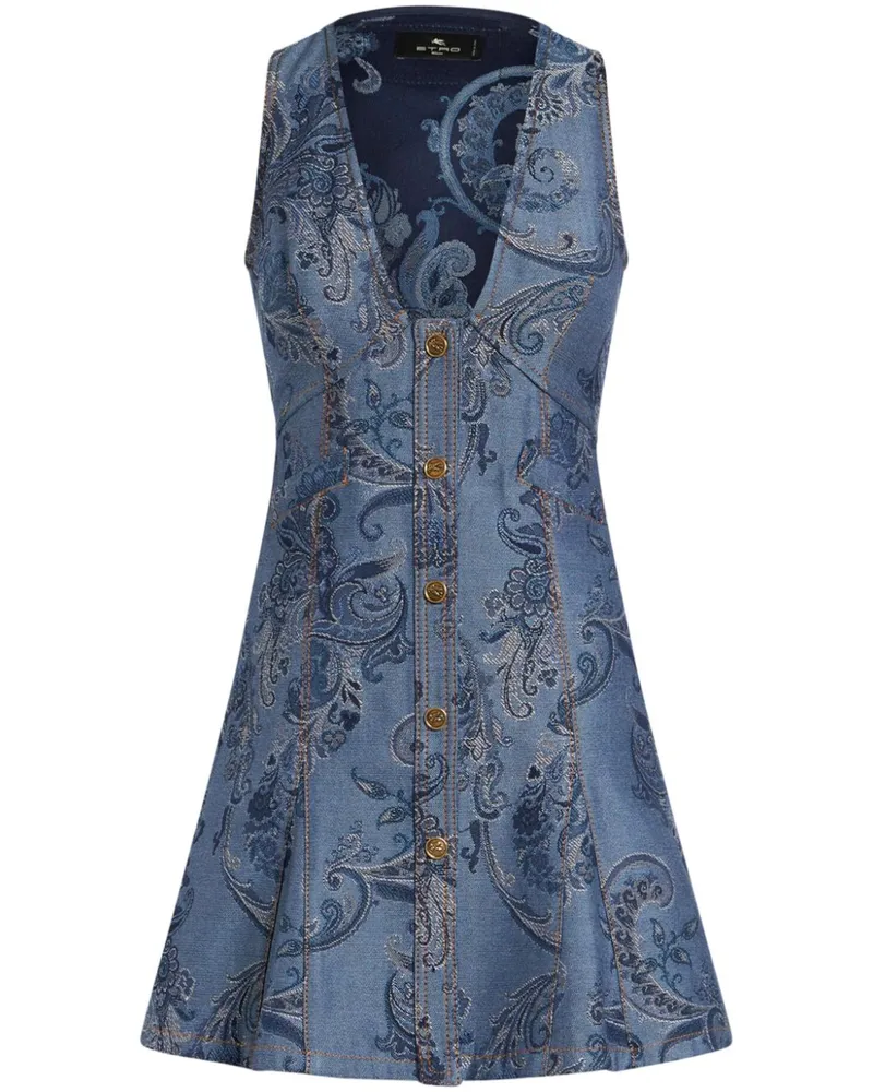 Etro Jeans-Minikleid aus Jacquard - Blau Blau
