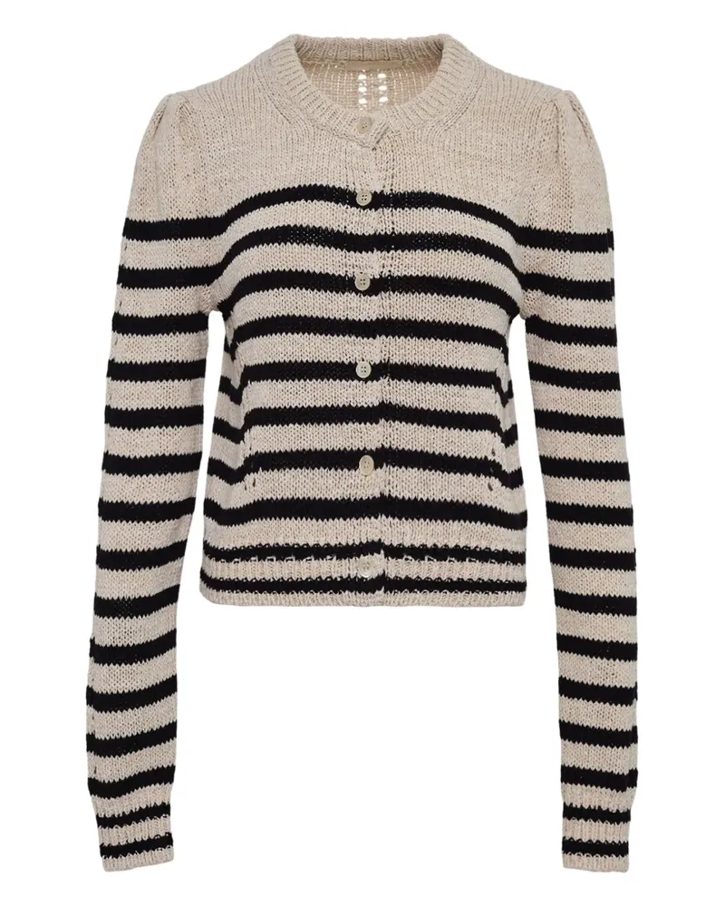Ulla Johnson striped long-sleeve cardigan - Nude Nude