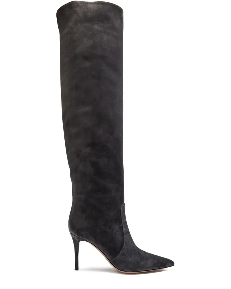 Gianvito Rossi 90mm Hansen suede over-the-knee boots - Grau Grau
