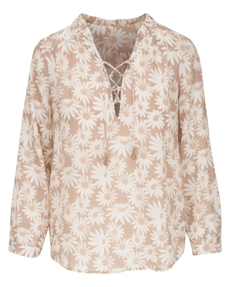 Paige Bluse mit Blumen-Print Nude