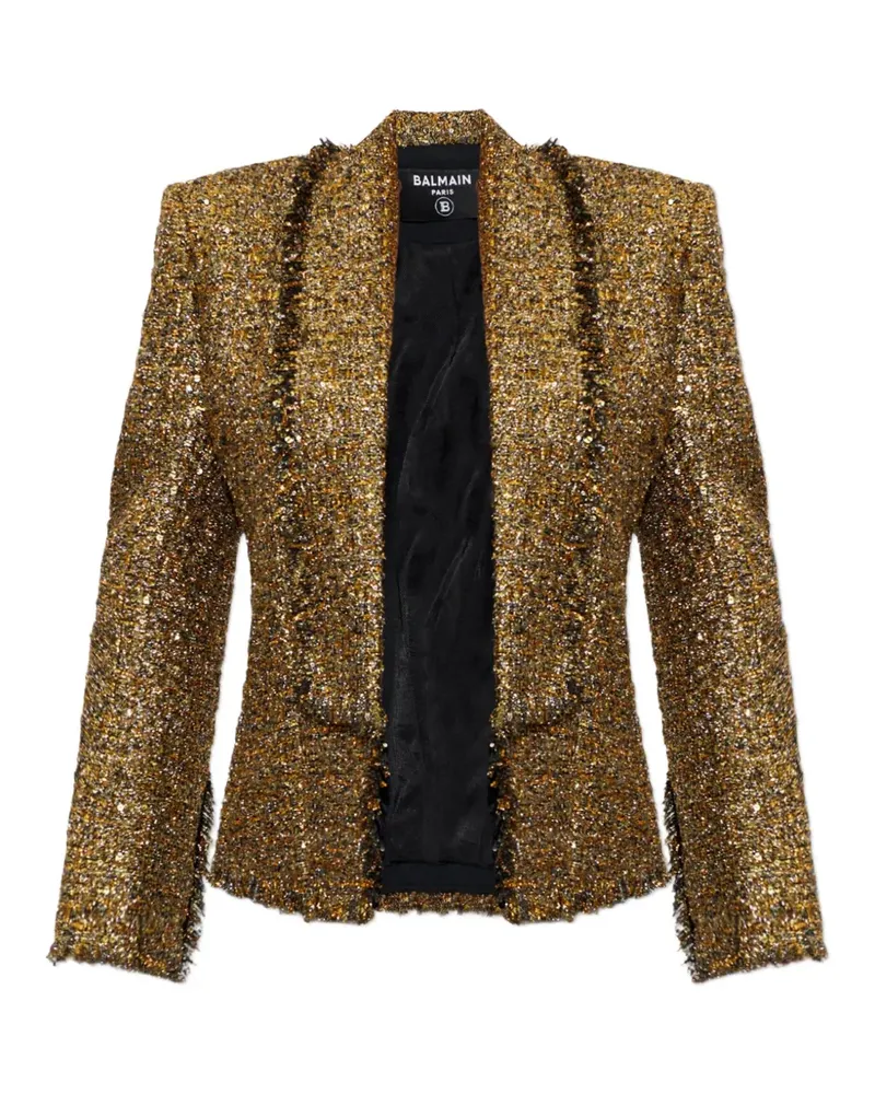 Balmain sequin-embellished tweed blazer - Gold Gold