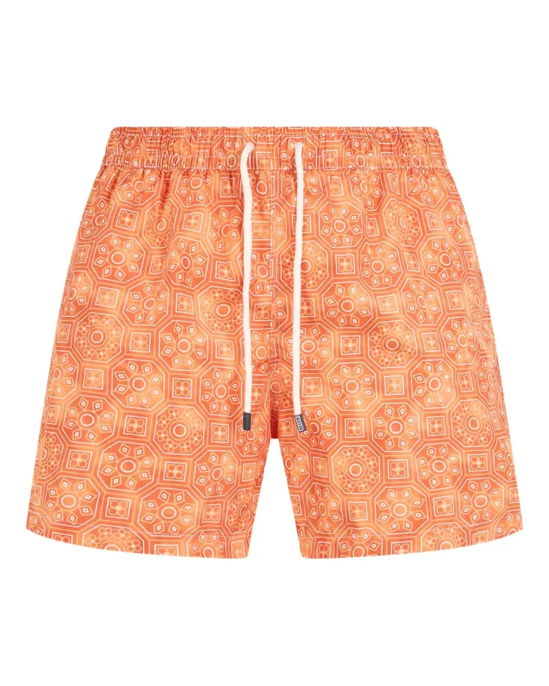 Fedeli floral-print swim shorts - Orange Orange