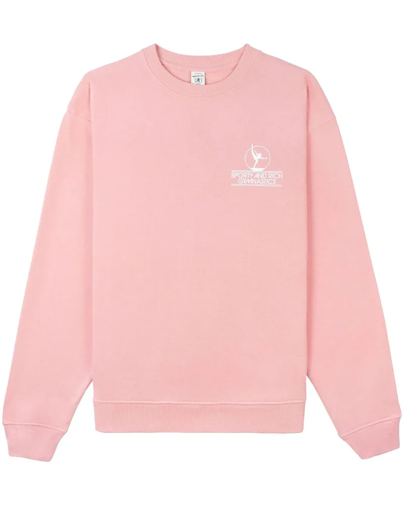 SPORTY & RICH Gymnastics Sweatshirt mit Logo-Print - Rosa Rosa