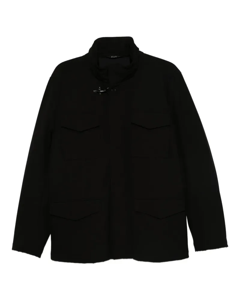 Fay Jacke mit Klappentasche und Knebelverschluss - Schwarz Schwarz