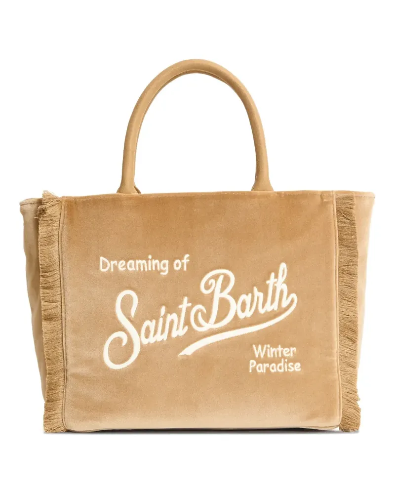 MC2 Saint Barth Samt-Satchel mit Fransen - Braun Braun