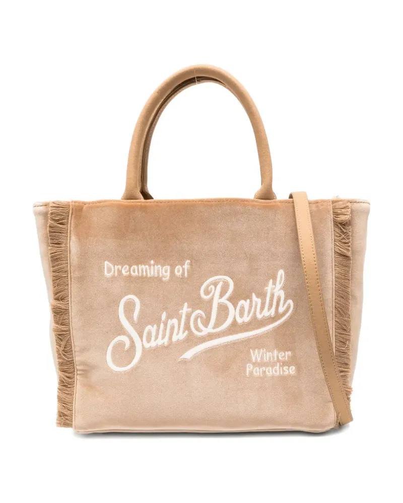 MC2 Saint Barth Samt-Satchel mit Fransen - Braun Braun