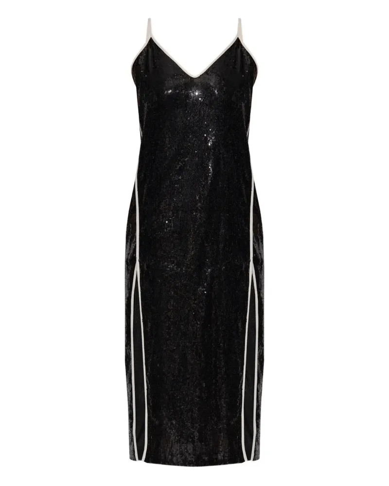 Palm Angels Pailletten-Minikleid mit Schlitz - Schwarz Schwarz