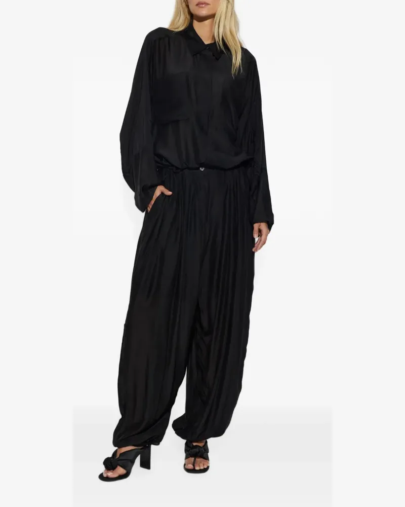 MUNTHE Vaporize pleated-detail trousers - Schwarz Schwarz