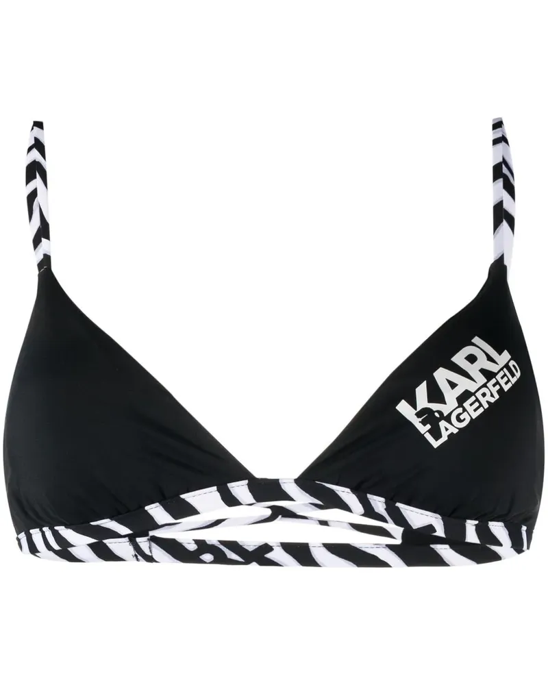 Karl Lagerfeld Bikinioberteil mit Logo - Schwarz Schwarz