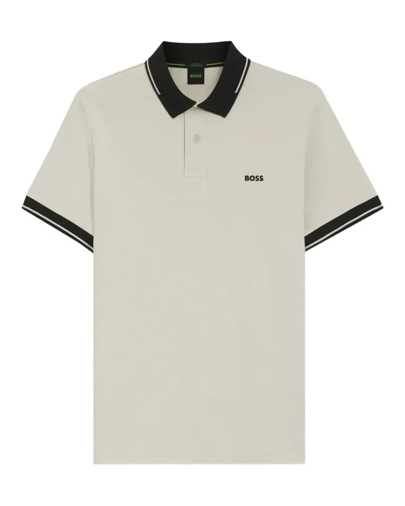 HUGO BOSS Schmales Poloshirt mit Kontrastdetails - Nude Nude