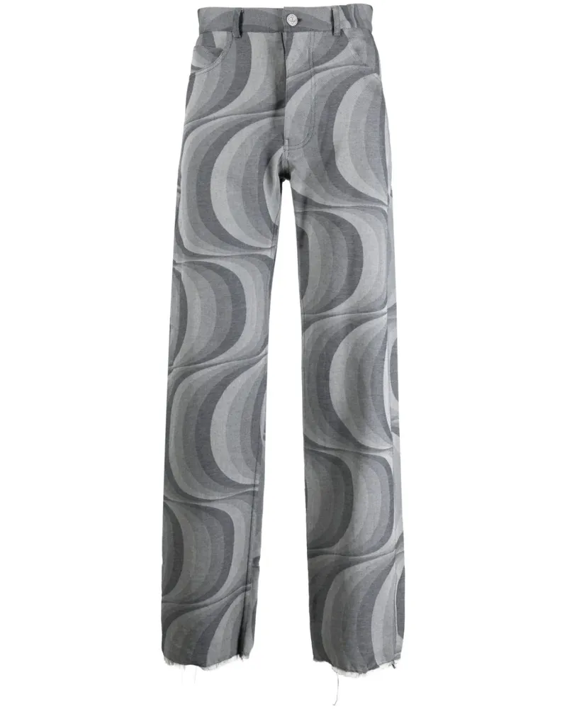 JORDANLUCA Hose mit geometrischem Muster - Blau Blau