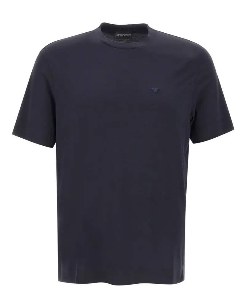 Emporio Armani T-Shirt mit Logo-Stickerei - Blau Blau
