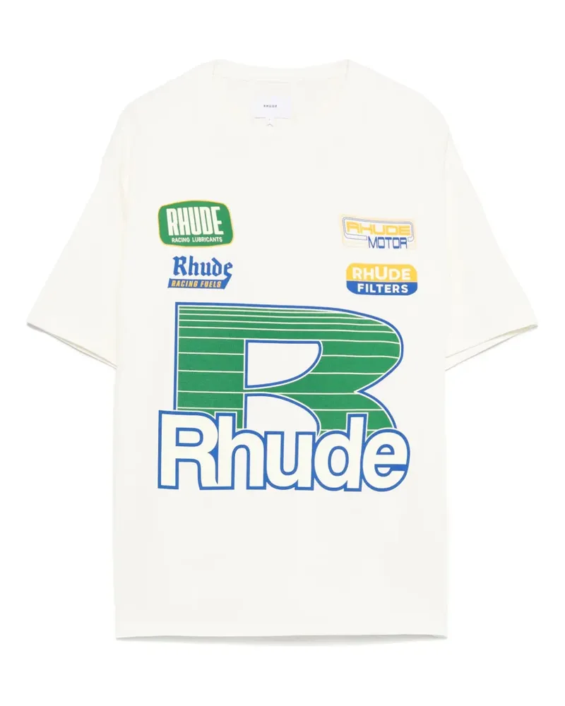 RHUDE Logo-T-Shirt mit grafischem Print - Nude Nude