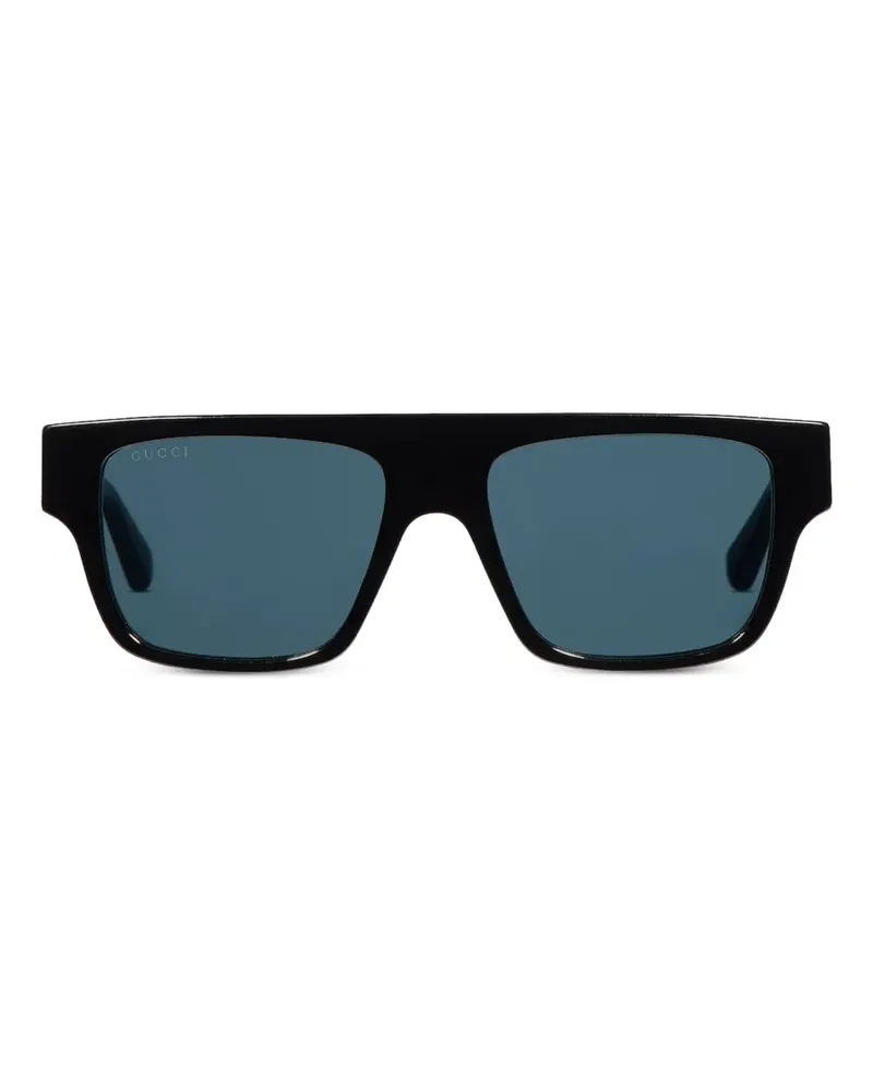 Gucci Eckige Sonnenbrille - Schwarz Schwarz
