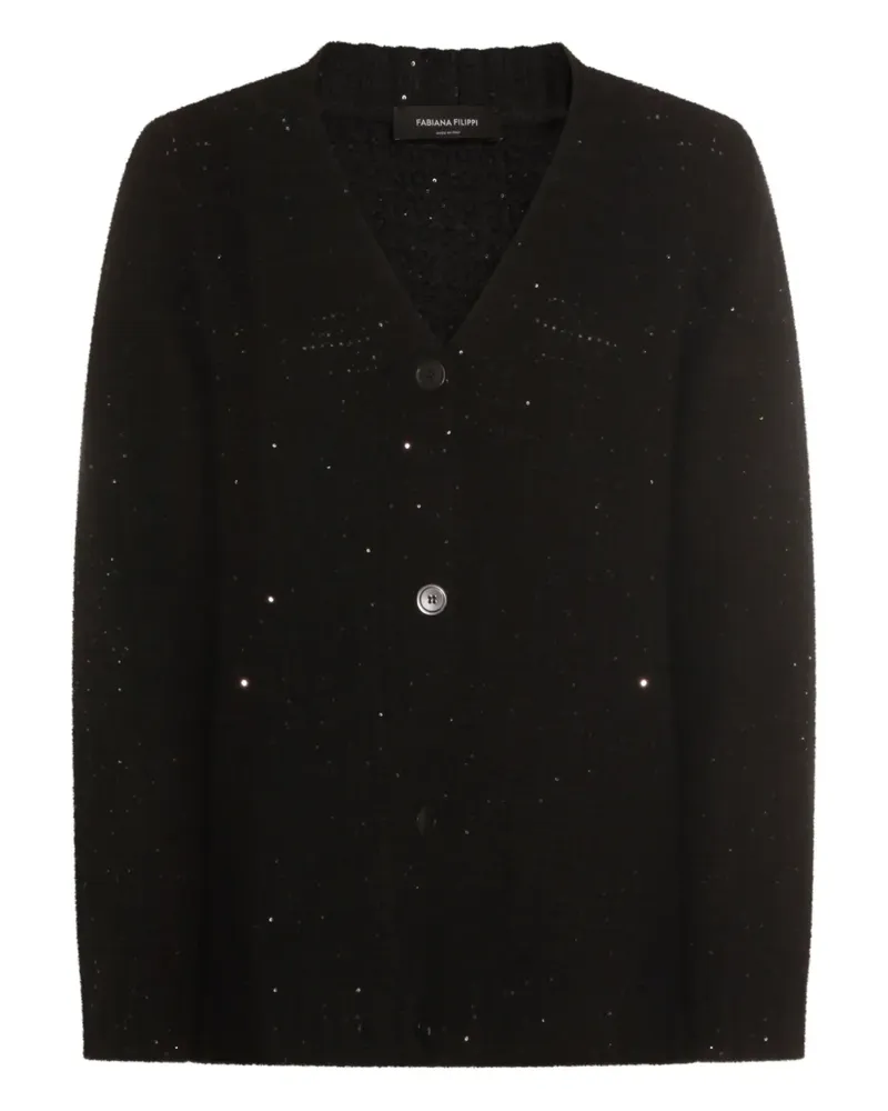 Fabiana Filippi Cardigan mit verzierten Knöpfen - Schwarz Schwarz