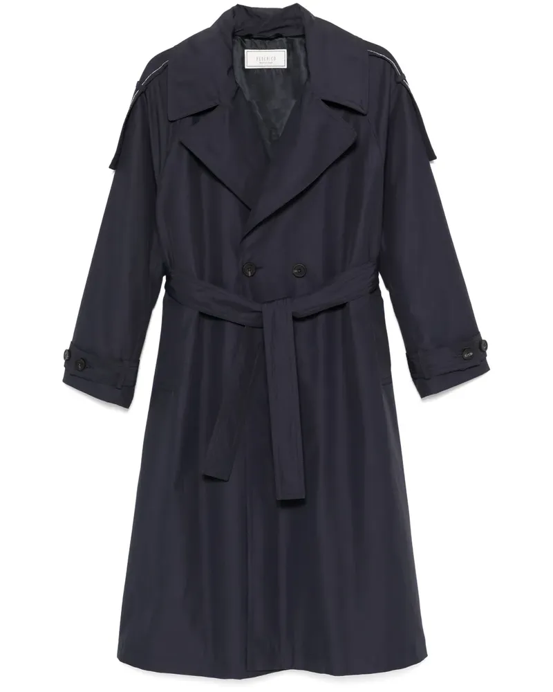 Peserico Trenchcoat mit Perlen - Blau Blau