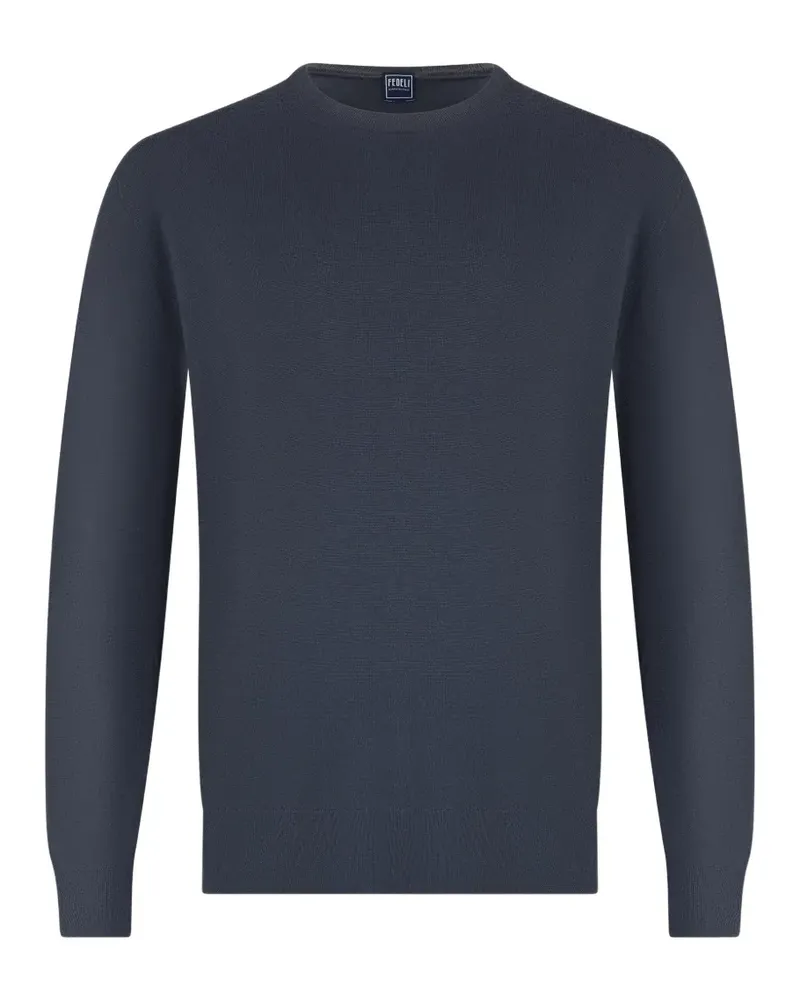 Fedeli crew-neck long-sleeve sweater - Blau Blau